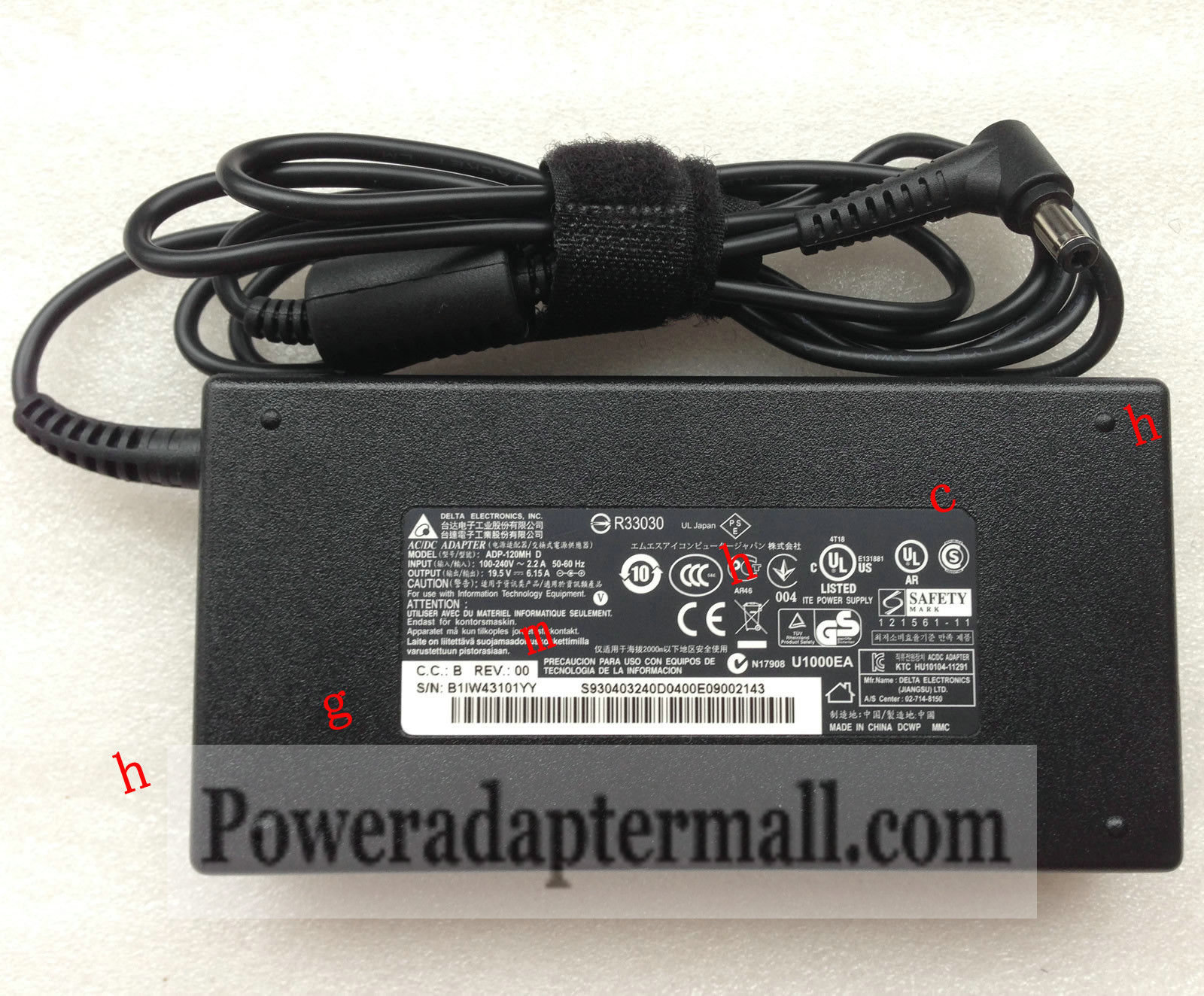 Original 120W Slim MSI GP60 Delta ADP-120MH D AC Adapter power - Click Image to Close