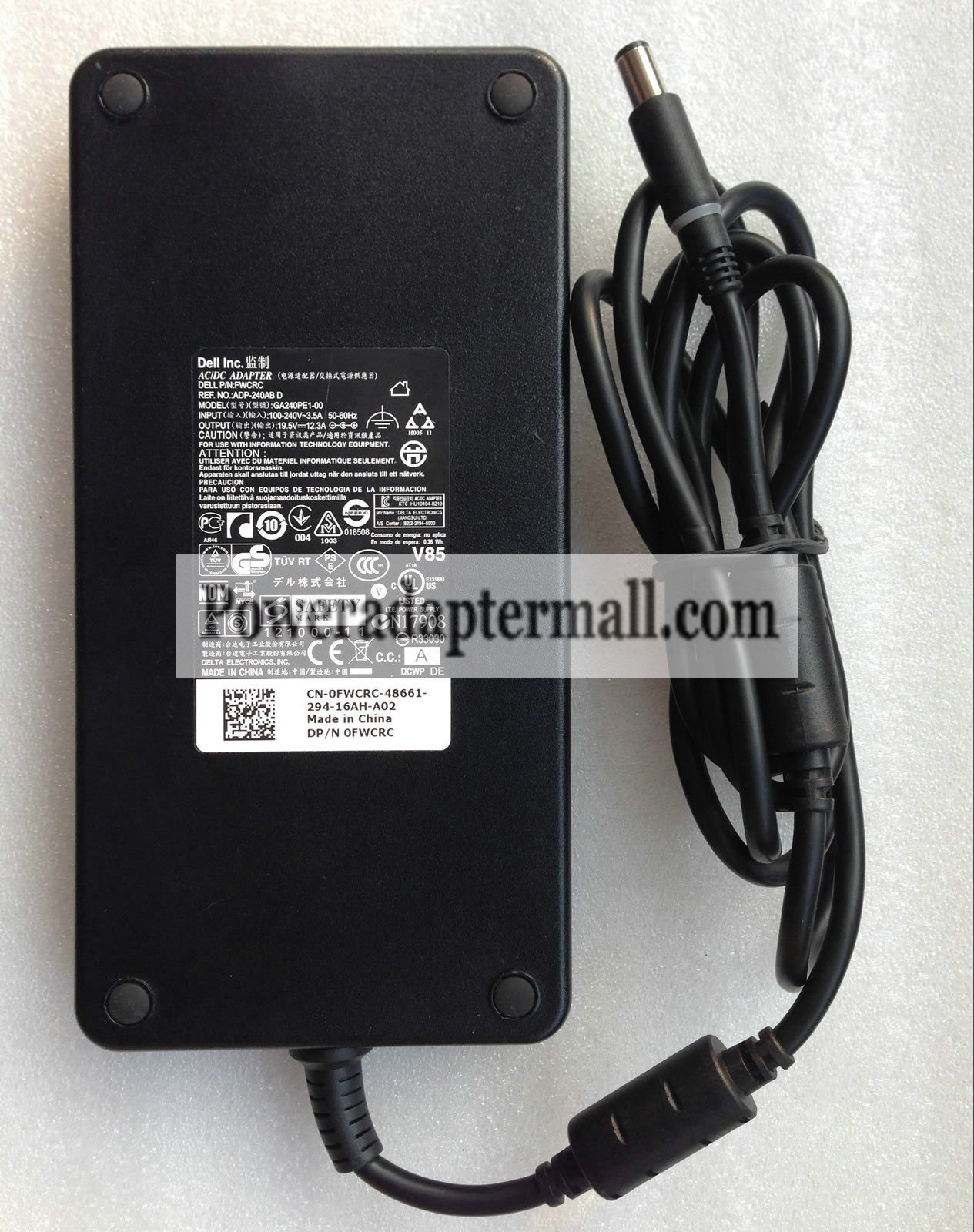 Dell Alienware M17x R1/R2/R3/R4 240W Slim AC Power Adapter Charg - Click Image to Close