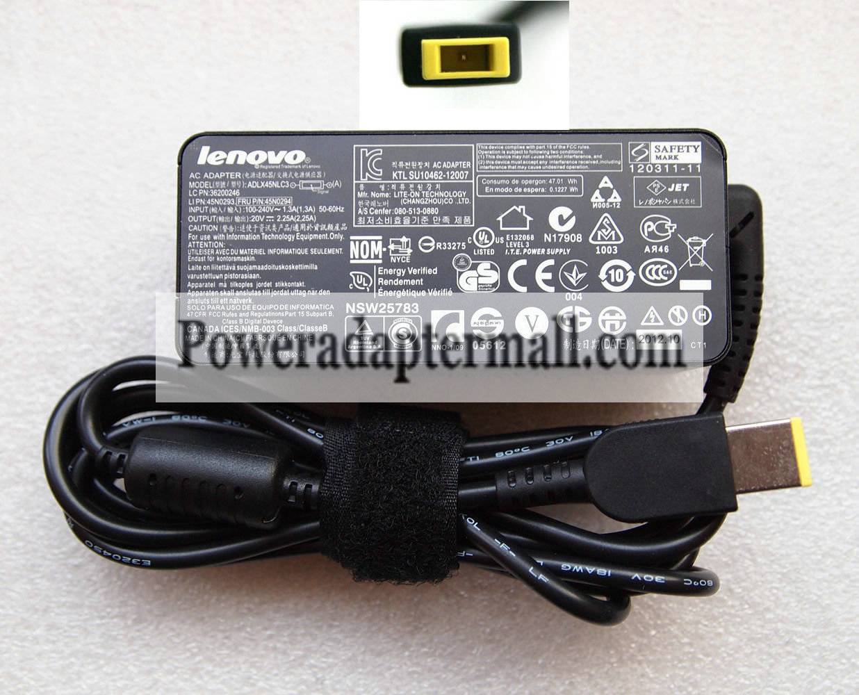 45W Lenovo 45N0293 45N0294 ADLX45NCC3A Power Supply 20V 2.25A