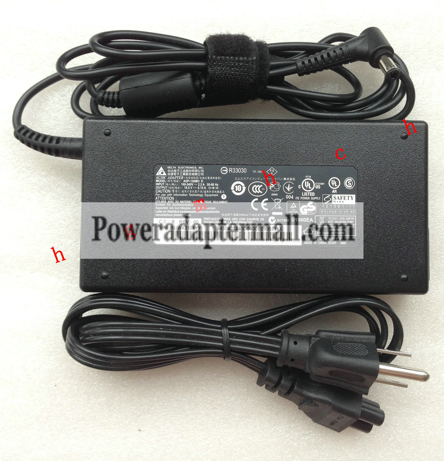 19.5V 6.15A MSI GE60 2OE-039UK ADP-120MH D A12-120P1A AC Adapter - Click Image to Close