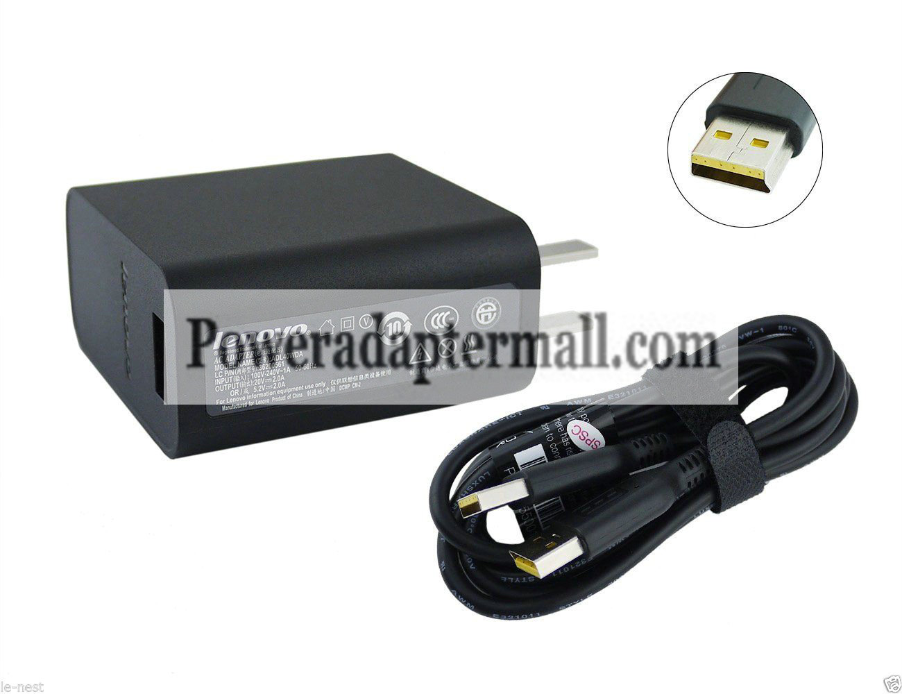 40W Slim Lenovo ADL40WLD ADL40WLE ADL40WLF AC Adapter power