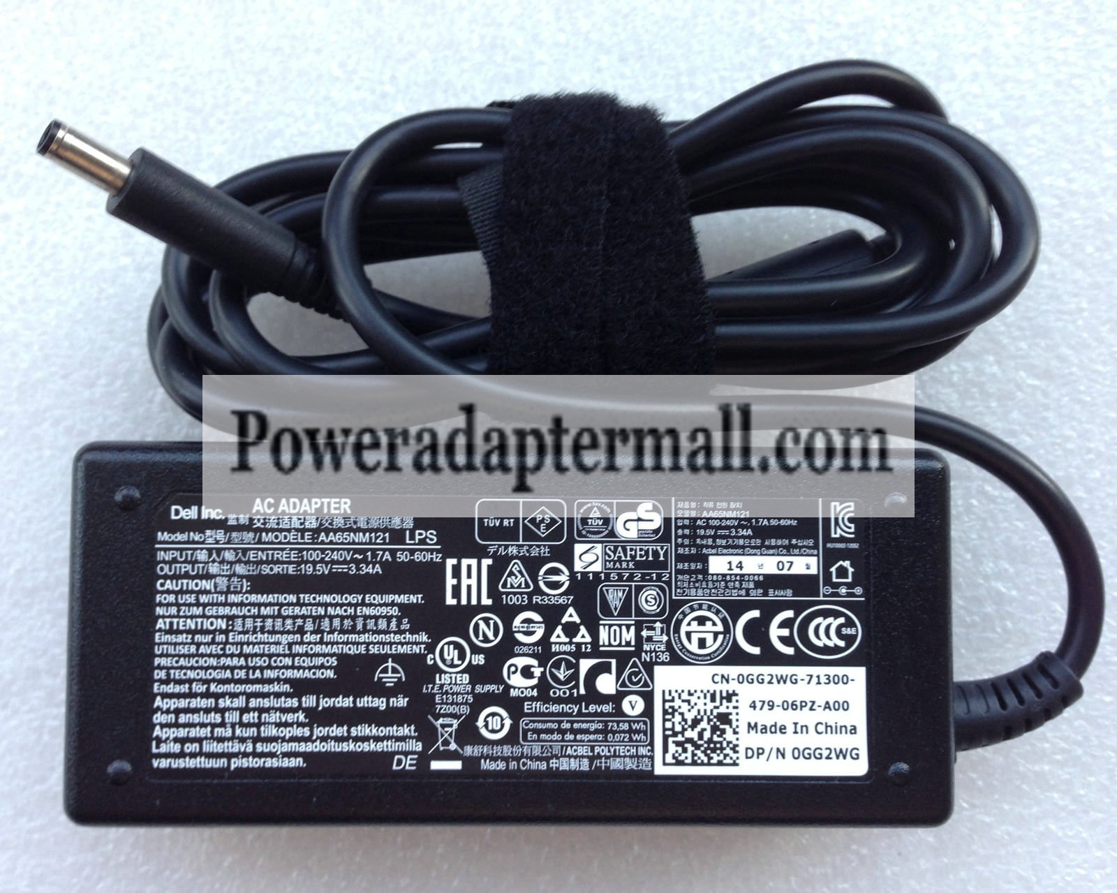 Original 65W Dell Inspiron 13 7000 P57G001 AC Adapter Charger