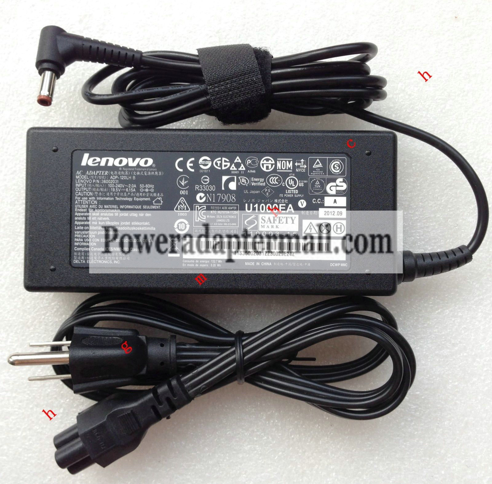 19.5V 6.15A Lenovo ADP-120LHB PA-1121-16 36002031 PC AC Adapter