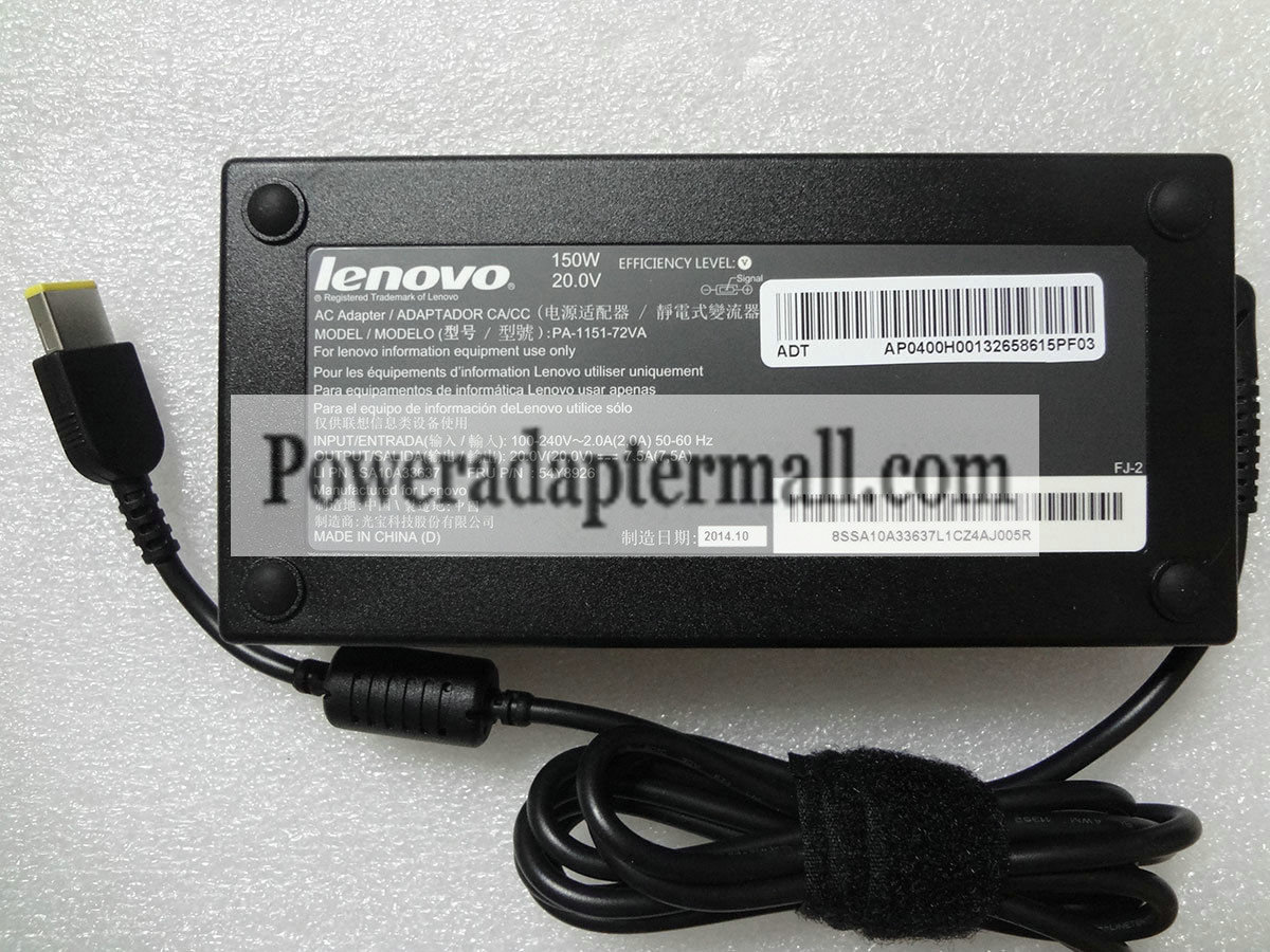 20V 7.5A Lenovo ThinkPad T540p T440p W540 54Y8926 AC Adapter