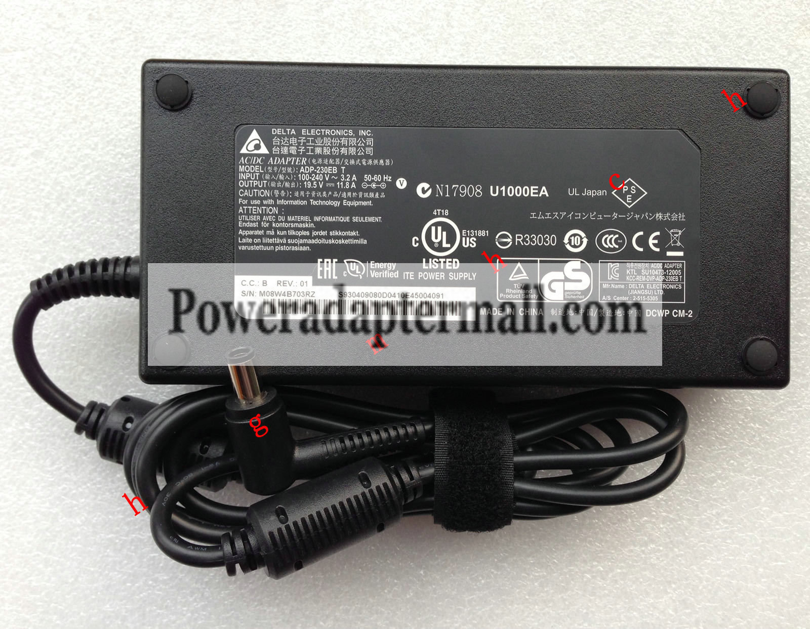 Original 19.5V 11.8A MSI GT70 GS70 AG2712 Notebook AC Adapter - Click Image to Close