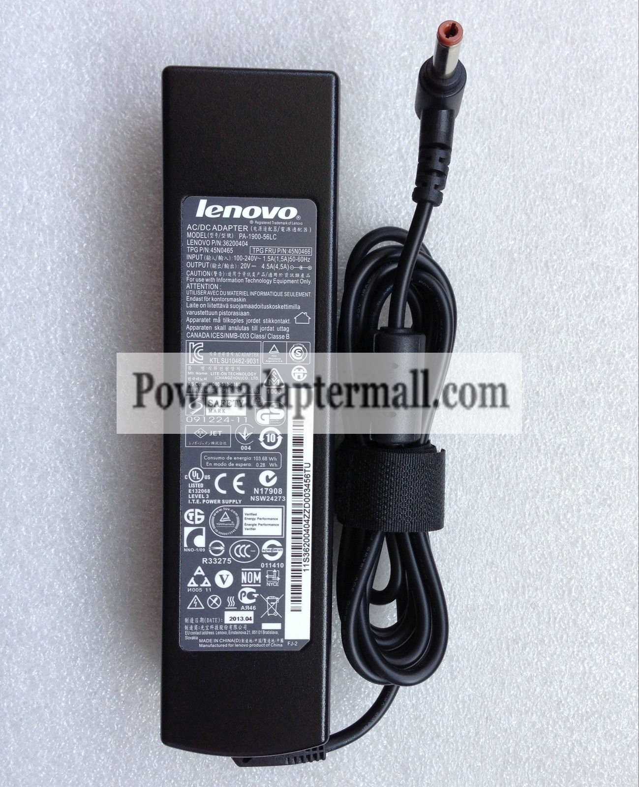 Lenovo PA-1900-56LC 36200404 20V 4.5A AC Power Adapter Charger