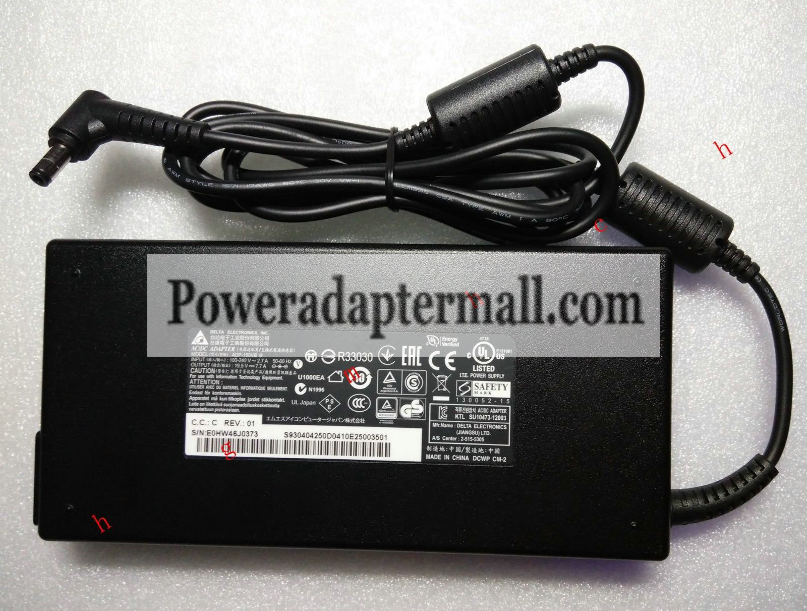 19.5V 7.7A MSI AG240 2PE-003US Gaming All in One PC AC Adapter - Click Image to Close