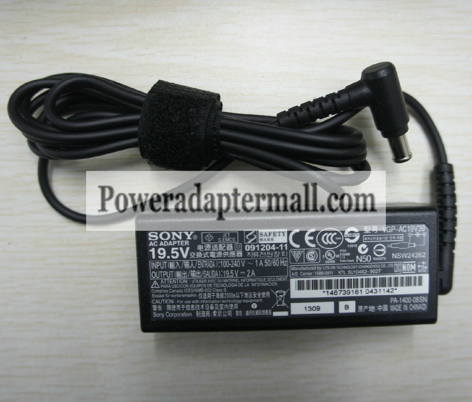 NEW Genuine Sony 19.5V 2A PA-1400-08SY NSW24262 AC Adapter - Click Image to Close