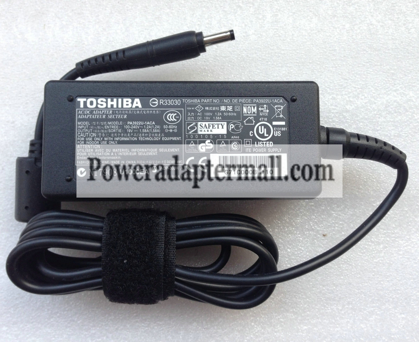 19V 1.58A Toshiba PA3922U-1ACA PA3922U-1ARA AC Power Adapter