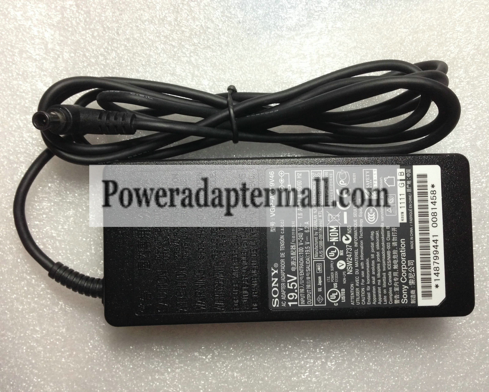 120W 19.5V 6.2A Sony PCGA-AC19V16 AC Adapter power shupply