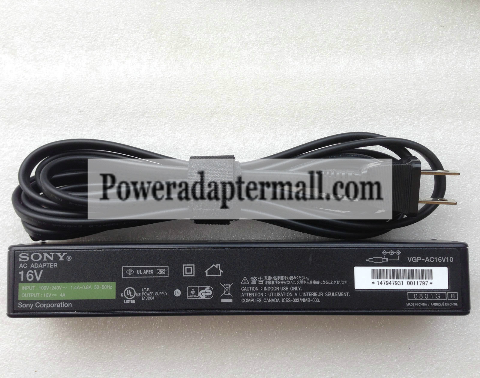 16V 4A 64W VGP-AC19V10 SONY VGP-AC16V14 AC Adapter power Charger - Click Image to Close