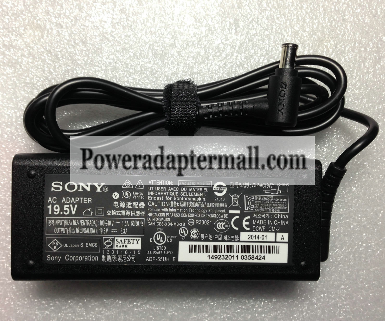 original Sony Vaio Fit 14 VGP-AC19V43 19.5V 3.3A AC Adapter