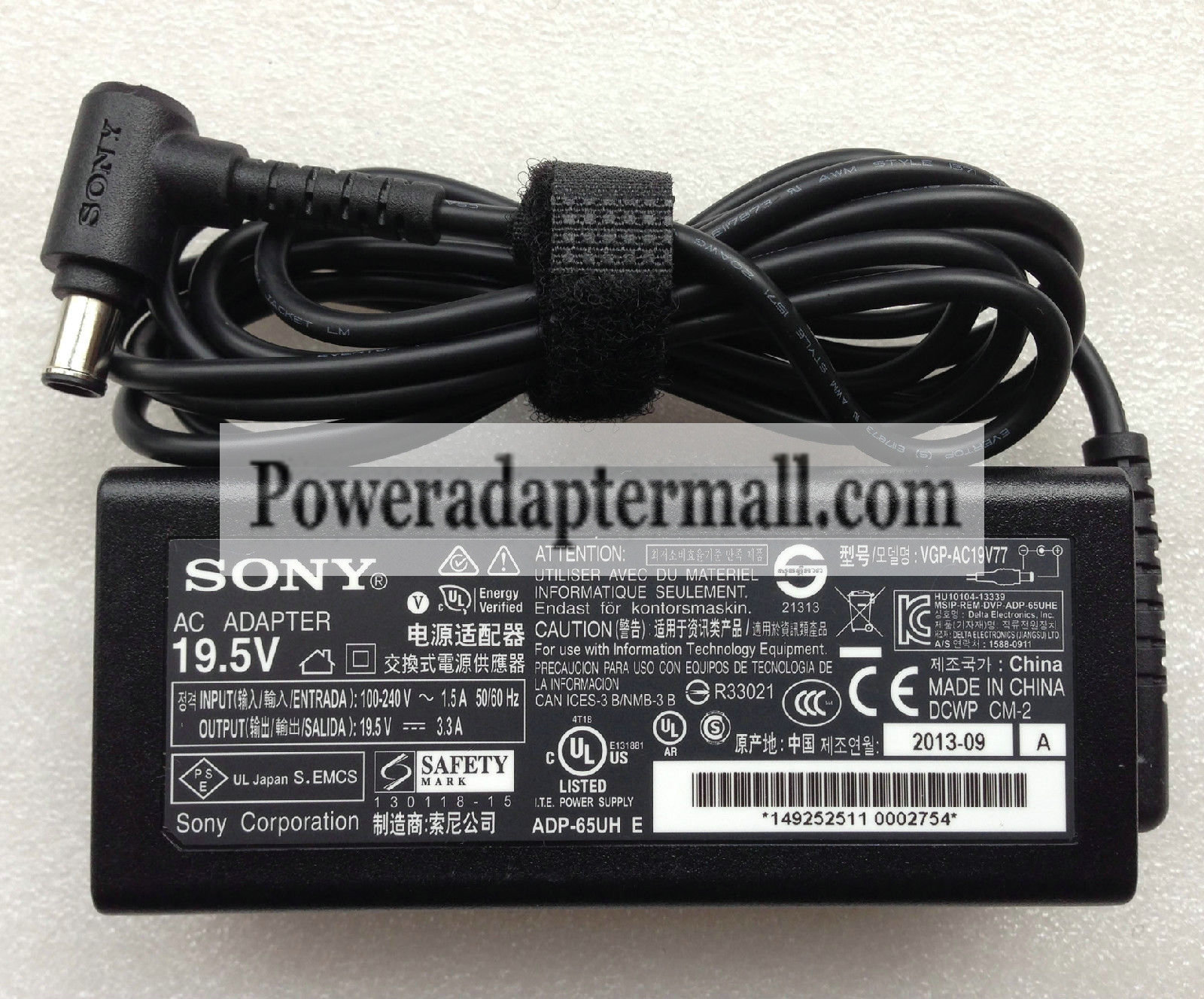 19.5V 3.3A Sony VGP-AC19V77 SVF15N14CXB SVF15N14CXS AC Adapter - Click Image to Close