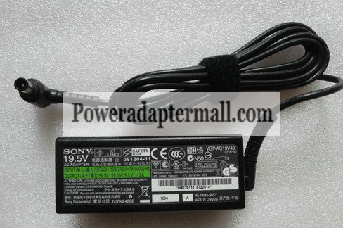 19.5V 2A AC Adapter Sony VAIO SVT131A11T VGP-AC19V57 VGP-AC19V40