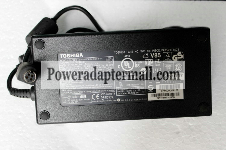 19V 9.5A 180W Toshiba Qosmio X500 laptop AC Adapter Power 4-pin