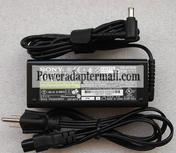 Sony 19.5V 4.7A AC Power Adapter Vaio VGN-AX VGN-AX570 VGN-AX580