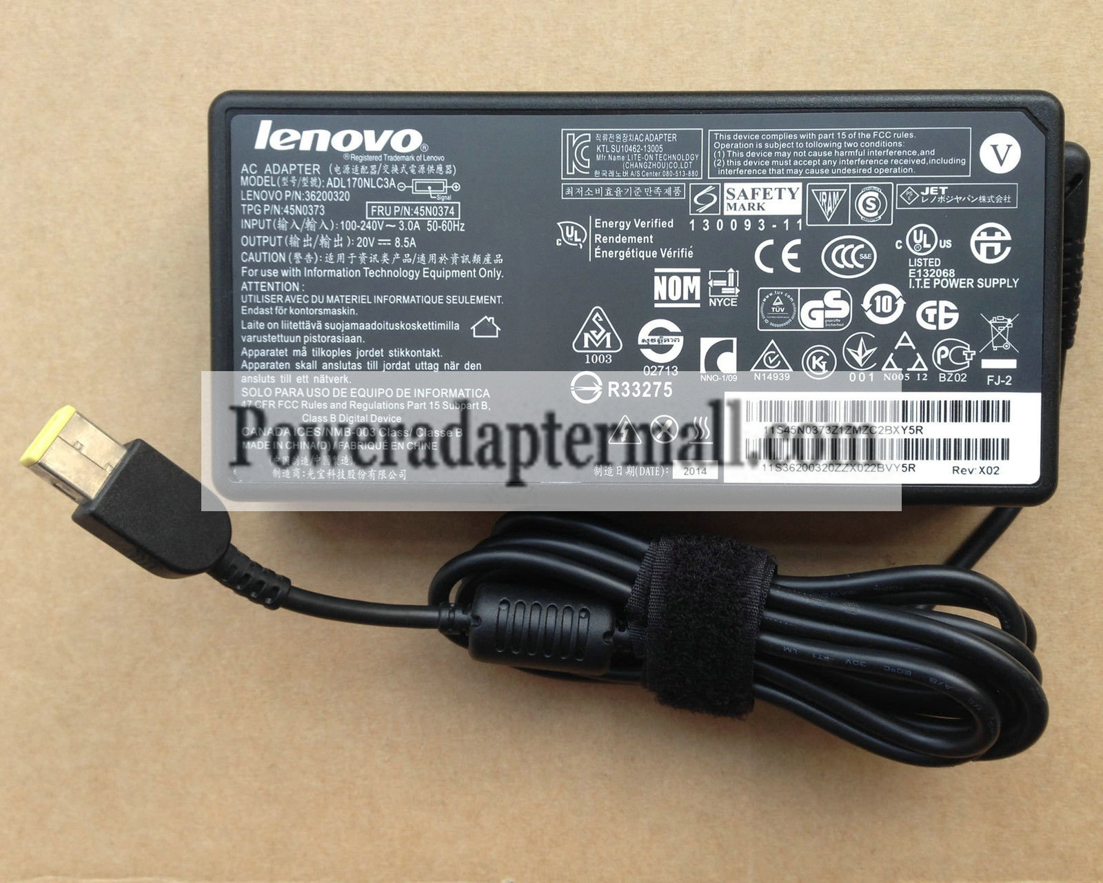 Original Genuine OEM Lenovo ADL170NLC3A 45N0734 170W AC Adapter