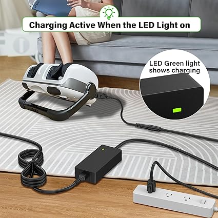 24V Foot Massager Charger Fit for Cloud Massage Shiatsu Foot Massage Machine 9486098094, Power Cord