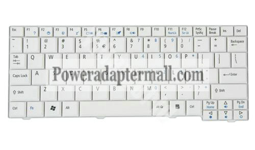 white Acer Aspire One Laptop Keyboard