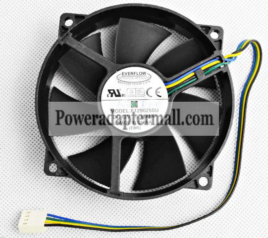 New EVERFLOW F129025SU CPU Round Fan 12V 4Pin 0.38