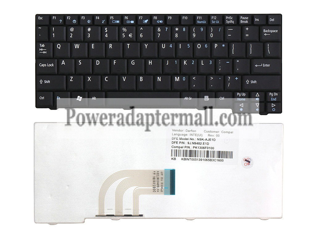 Acer PK1306F0200 9J.N9482.10W Laptop Keyboard US