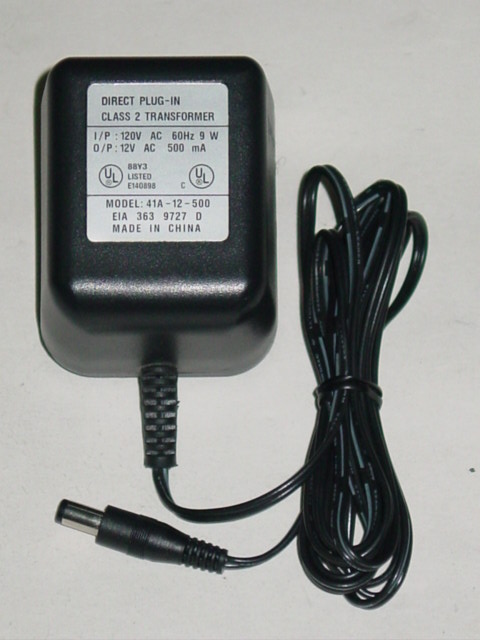 41A-12-500 AC Adapter 12VAC 500mA - Click Image to Close