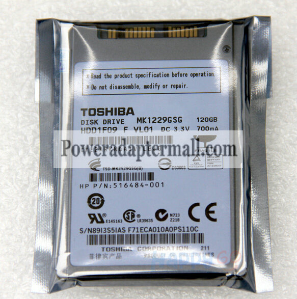 120GB Toshiba MK1229GSG SATA For Dell XT1 XT2 L laptop PC