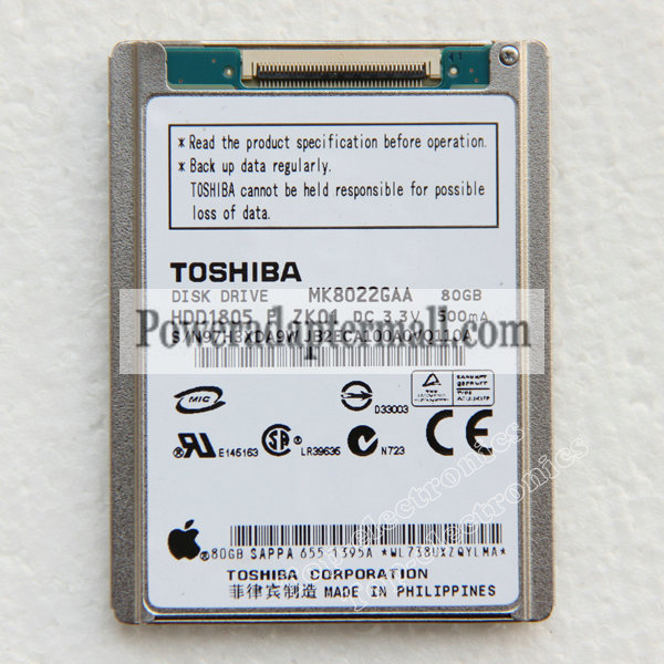 1.8"TOSHIBA 80GB MK8022GAA Festplatte FOR iPod Classic 6th 6GE