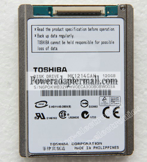 1.8"120GB Toshiba MK1214GAH ZIF Disk Drive HDD For Dell D430 D4 - Click Image to Close