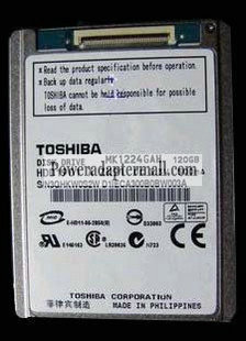 Toshiba 120GB MK1224GAH Hard drive for 5th Gen iPod Video / Zune