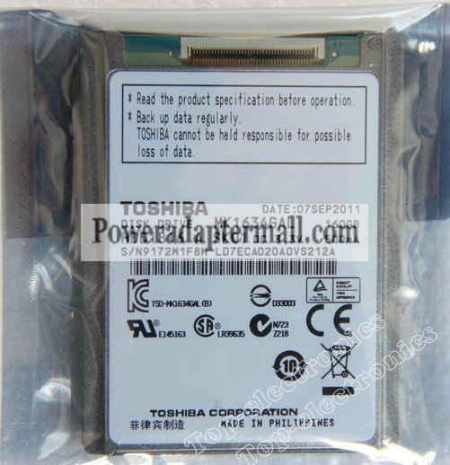 1.8"Toshiba MK1634GAL 160GB 4200RPM Hard Drive replace MK1234GAL