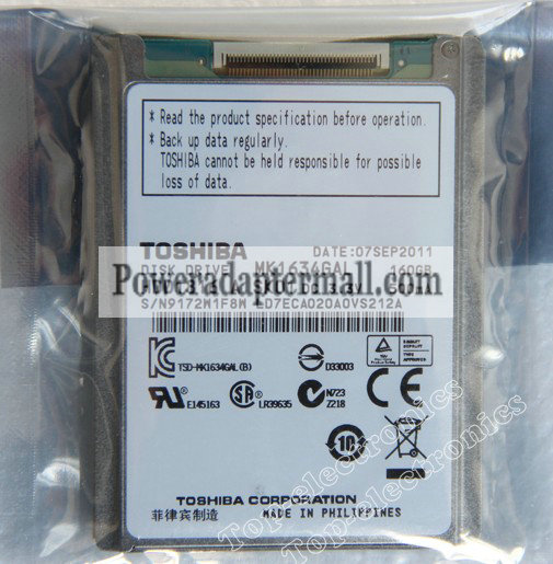 1.8" TOSHIBA MK1634GAL CE/ZIF 160GB 5MM HDD for Apple iPod Cla - Click Image to Close