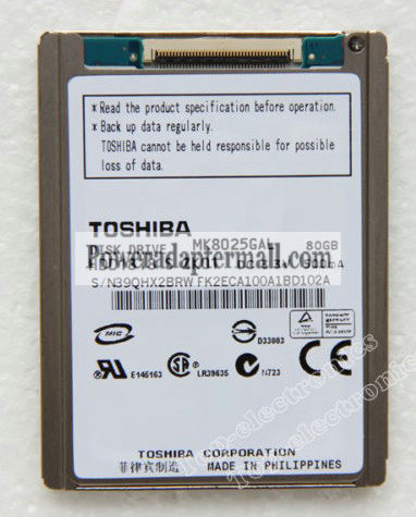 1.8" Toshiba 80GB HARD DISK DRIVE MK8025GAL for macbook air Rev - Click Image to Close