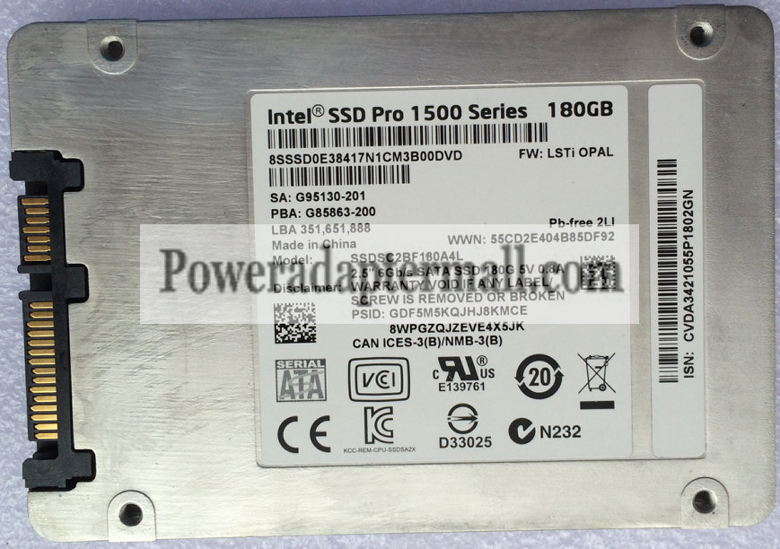 Intel 2.5"SATA 180G SSD Laptop Solid State Drive SSDSC2BF180A4L
