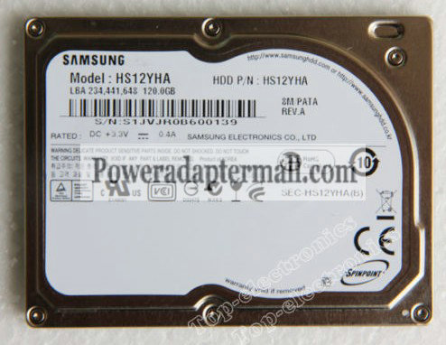 120GB 1.8"Samsung HS12YHA HARD DRIVE FOR MACBOOK AIR Rev A1237 - Click Image to Close