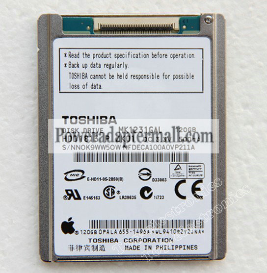 1.8"120GB TOSHIBA MK1231GAL For IPOD CLASSIC 6th Gen micro - Click Image to Close