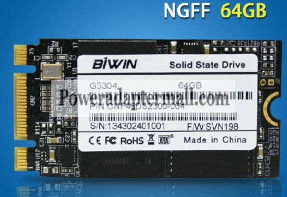 BIWIN G5304 NGFF 64GB SSD Solid State Drive for Thinkpad W540 - Click Image to Close