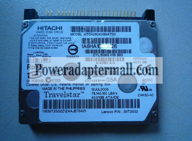 Hitachi 1.8" 40GB HTC426040G9AT00 for IBM X40 X41 X41T