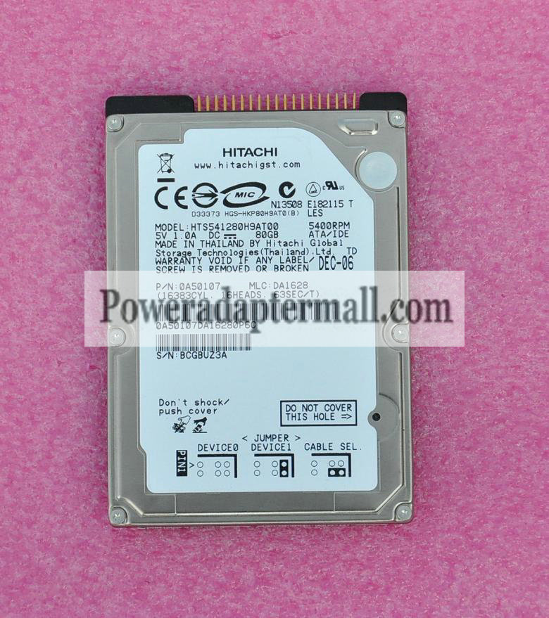 2.5"Hitachi HTS541280H9AT00 80GB Hard Drive IDE/PATA