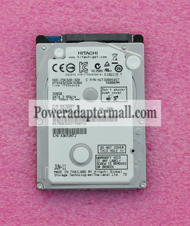 2.5"Hitachi 320GB HTS543232A7A384 Hard Drive SATA 5400 RPM - Click Image to Close