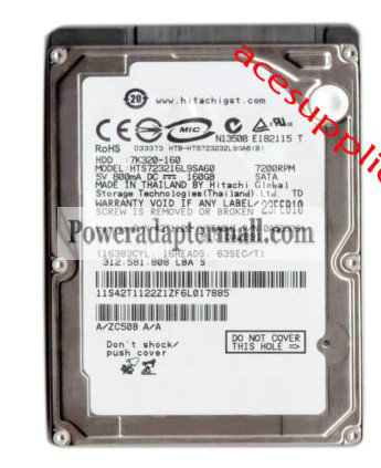 2.5" SATA Hitachi 7K320 HTS723216L9SA60 160GB 7200RPM Hard Drive