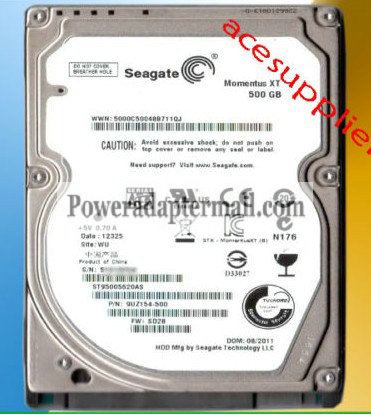 2.5"Seagate Momentus XT 500GB 7200RPM(ST95005620AS)Hard Drive - Click Image to Close