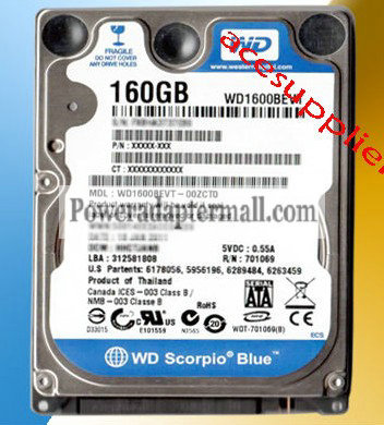 WD 2.5" SATA 160GB WD1600BEVT 5400RPM Hard Drive for laptop